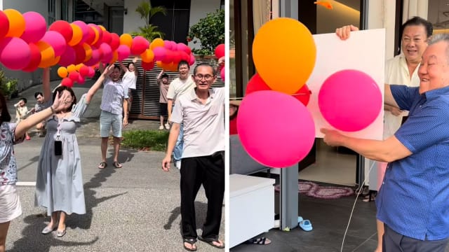 本地一家人合力动手制作 “气球爆竹”响亮过蛇年