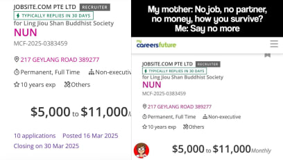 Job Ad For A Nun Offers Monthly Pay Of S$5K To S$11K