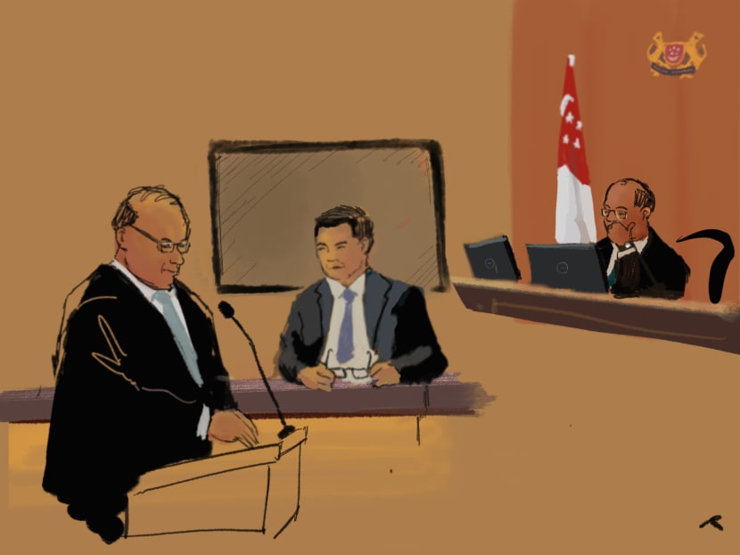 PricewaterhouseCoopers partner Goh Thien Phong (centre) is cross examined by defence counsel Leslie Netto (left) as Justice Kannan Ramesh listens to the proceedings. PricewaterhouseCoopers partner Goh Thien Phong (centre) is cross examined by defence counsel Leslie Netto (left) as Justice Kannan Ramesh listens to the proceedings.