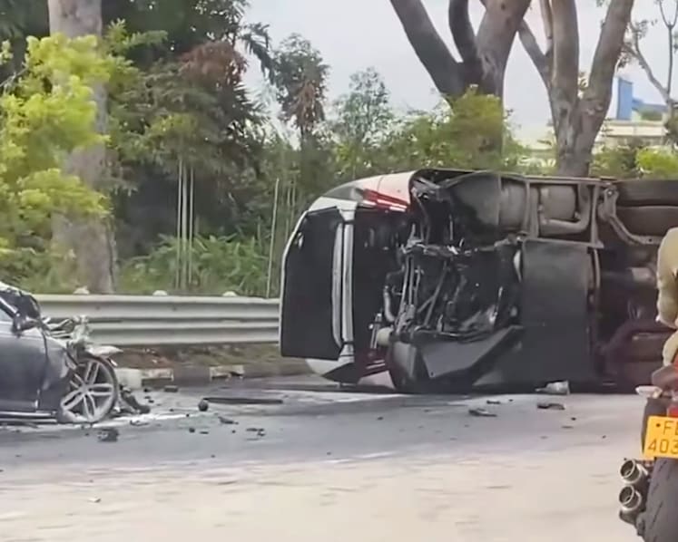 22 taken to hospital after collision between car and bus along Jurong Island Highway