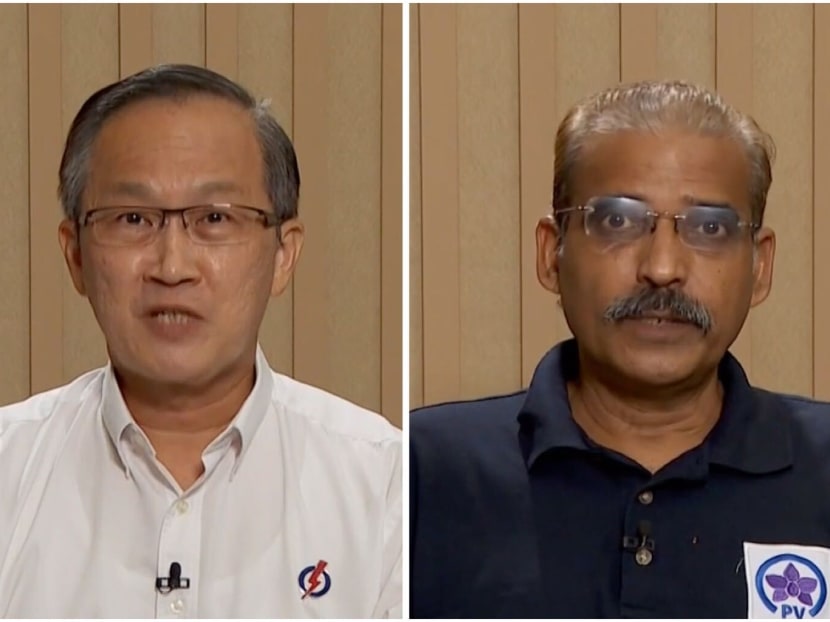 Mr Lim Biow Chuan (left) from the People's Action Party and Mr Sivakumaran Chellappa (right), from Peoples Voice are contesting in Mountbatten Single Member Constituency.