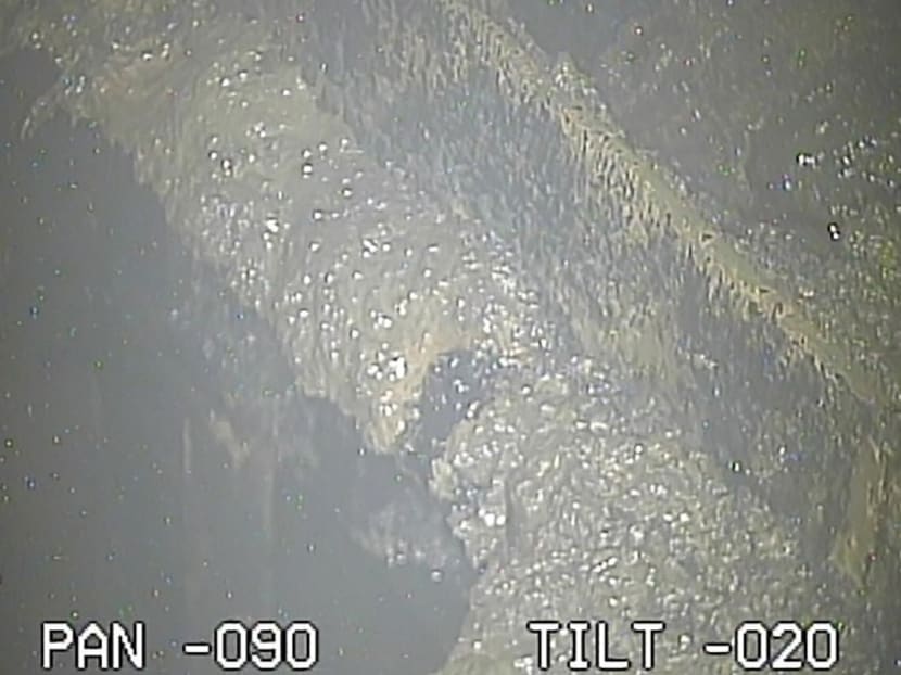 This handout video grab from Tokyo Electric Power Co. (TEPCO) taken and released on January 30, 2017 shows the inside of the No 2 reactor, just below the pressure vessel, at TEPCO's Fukushima Dai-ichi nuclear power plant in Okuma town, Fukushima prefecture. Photo: AFP