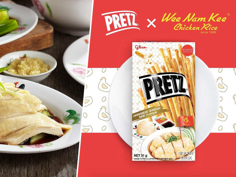 First Jumbo chilli crab Pretz, now, Hainanese chicken rice sticks.