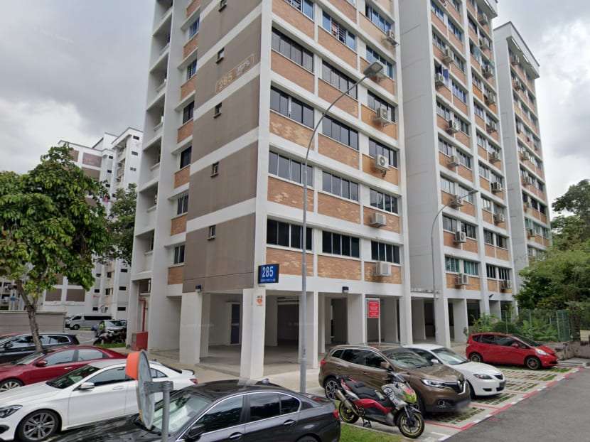 The housing block where the bodies of a 92-year-old woman and a 70-year-old man were found.