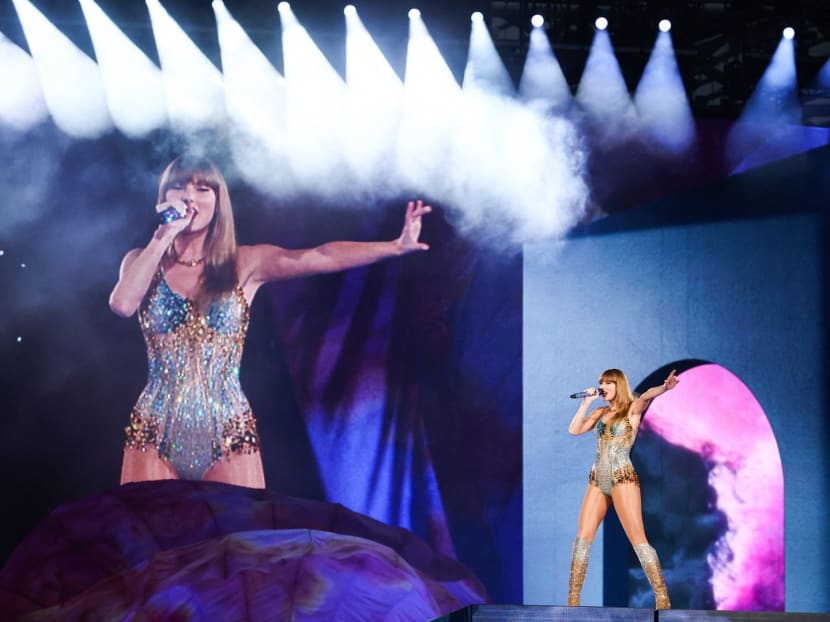 US singer Taylor Swift performs on stage during a concert as part of her Eras World Tour in Sydney on Feb 23, 2024.