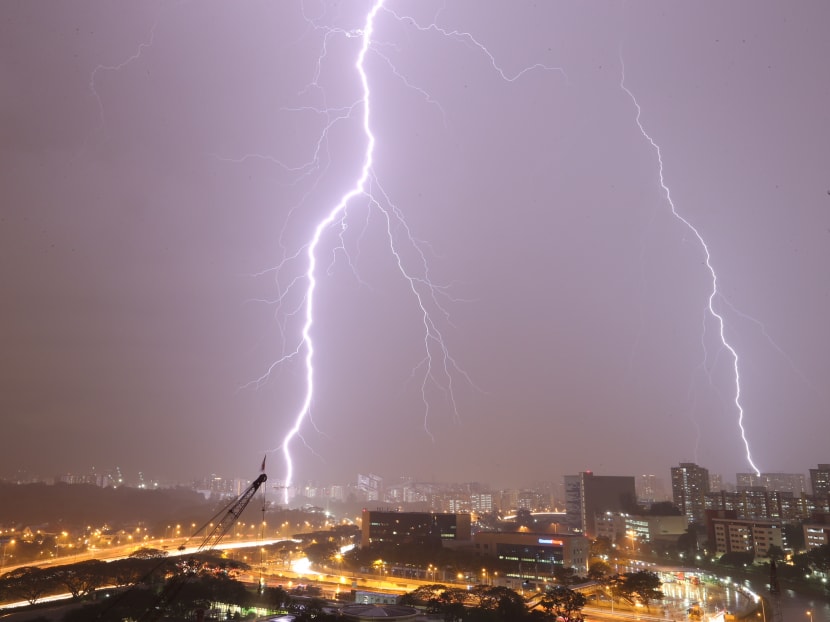 A file photograph of lightning near Bishan, Singapore.