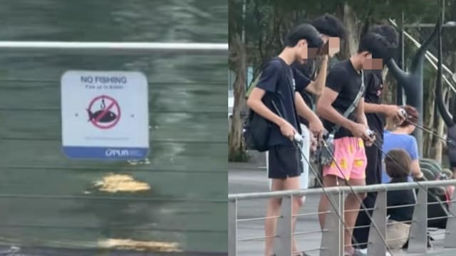 四少年涉在滨海长廊非法垂钓 公用事业局正在追查