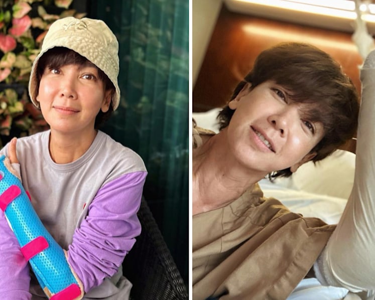 Kym Ng was on MC the past 5 weeks; broke her arm while playing a ghost in new drama