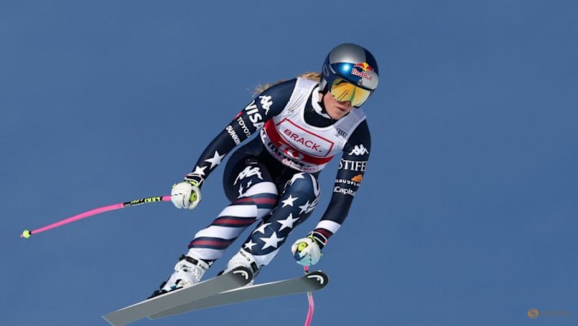 Alpine skiing-Vonn wins again at 41 to make history in St Moritz downhill