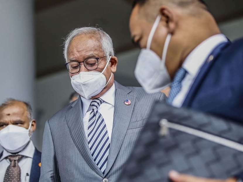 Former Malaysian prime minister Najib Razak at the Kuala Lumpur High Court on Sept 30, 2021.