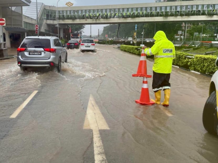 A photo from PUB's Facebook page showed a stretch of Dunearn Road that was flooded due to heavy rainfall on Thursday (July 20) morning. A photo from PUB's Facebook page showed a stretch of Dunearn Road that was flooded due to heavy rainfall on Thursday (July 20) morning.