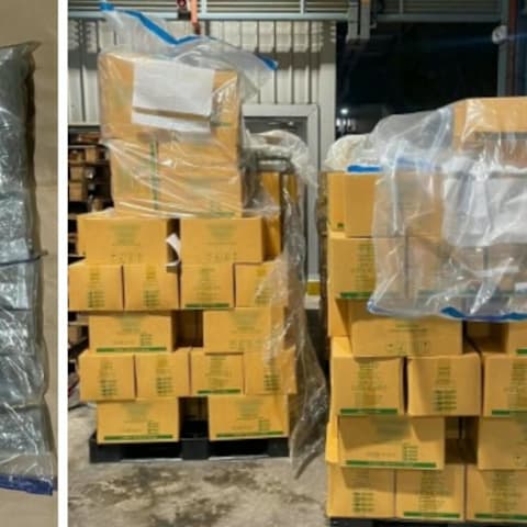 集装箱内藏近400公斤大麻 过境我国时被发现
