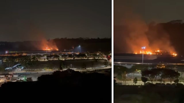 卡利巴株地铁车厂附近草坡起火 已是本月第三起草坪火患