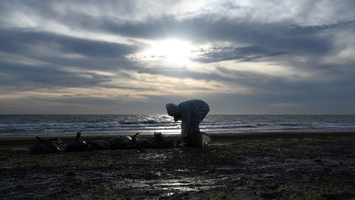 Russia clears thousands of tons of contaminated sand after Black Sea oil spill