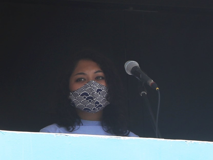 Ms Raeesah Khan at St Anthony's Canossian Primary on Nomination Day.