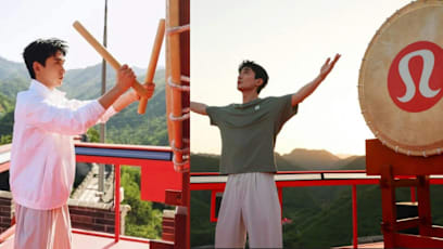 Chinese Actor Zhu Yilong Playing A Japanese Drum At The Great Wall During Lululemon Event Sparked Backlash; Brand Issues Apology