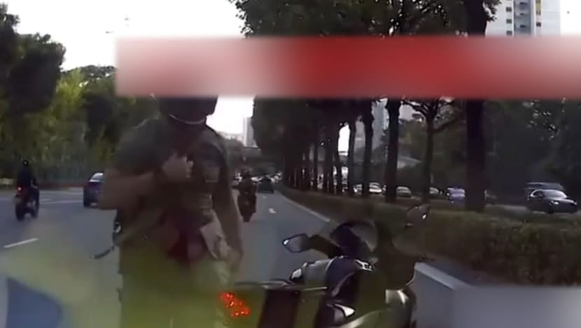 Army files police report over motorcyclist filmed in PIE row claiming to be military policeman who could impound car