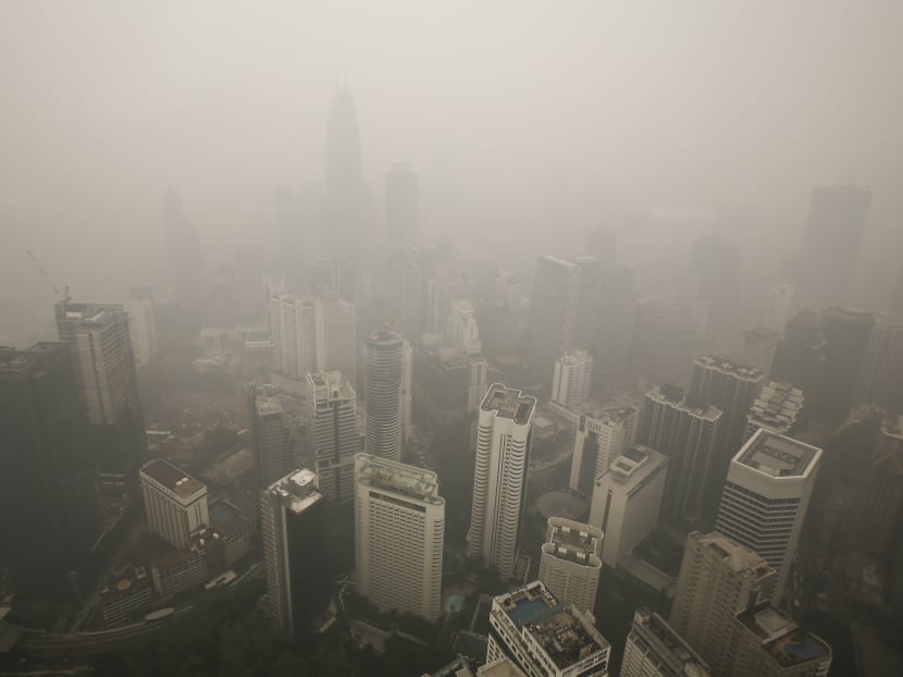 A general view of Kuala Lumpur city shrouded with haze in Kuala Lumpur, Malaysia on Monday, Sept 14, 2015. Photo: AP A general view of Kuala Lumpur city shrouded with haze in Kuala Lumpur, Malaysia on Monday, Sept 14, 2015. Photo: AP
