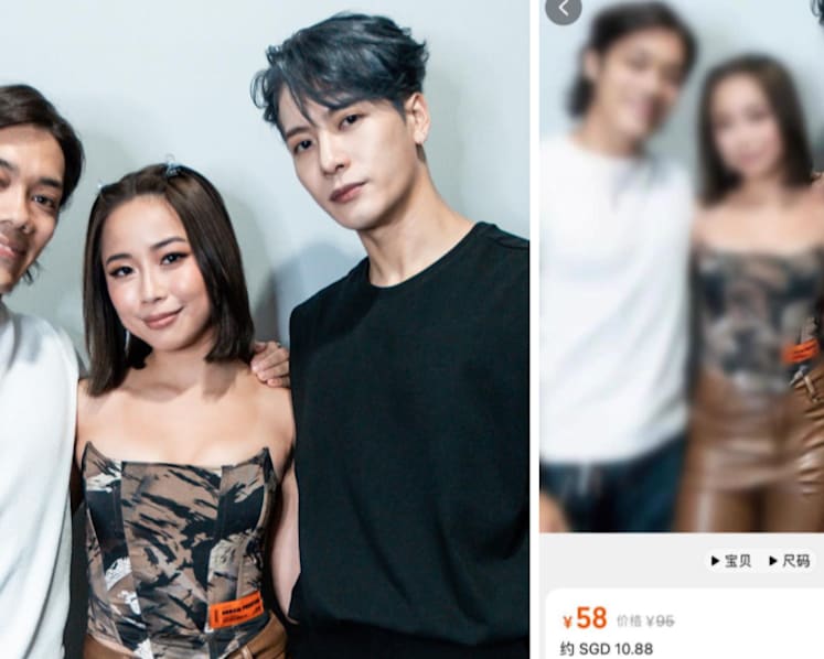 Taobao vendor uses pic of Jackson Wang with 987FM’s Germaine Tan and Avery Aloysius Yeo; blurs the DJs out