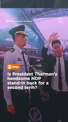 “Eh! This guy again!” Captain Lam Hong Xiang, who went viral as President Tharman's body double during the 2024 National Day Parade rehearsals, is reprising his role this year #8dayssg #8dayssgtrending #ndp #ndp2026 #sgfyp 