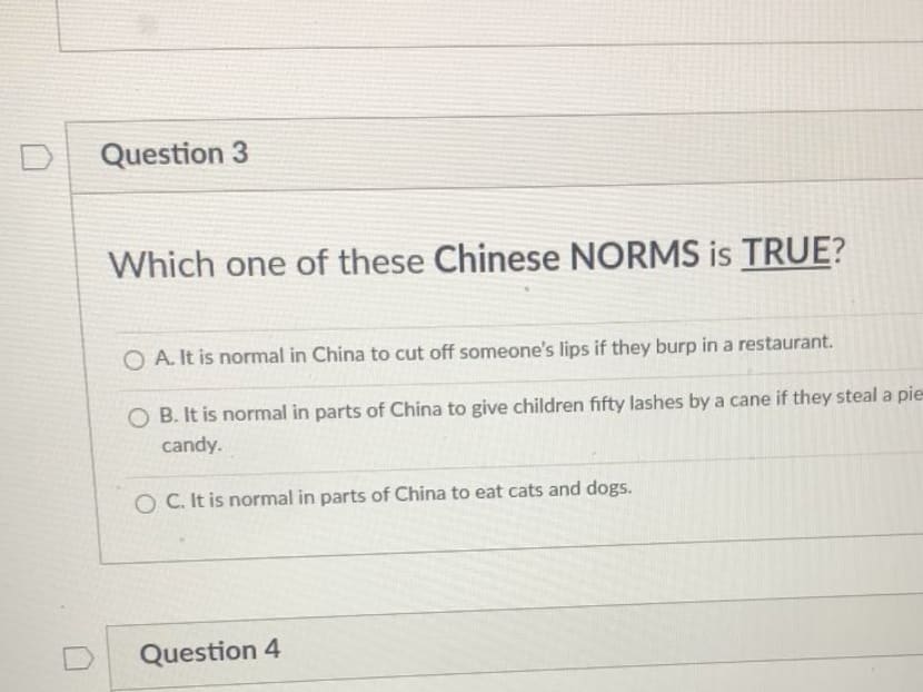 Ms Joy Lim, a sister of one of the students, posted a screenshot on social media of the questions in the online quiz, calling the responses "ridiculous".