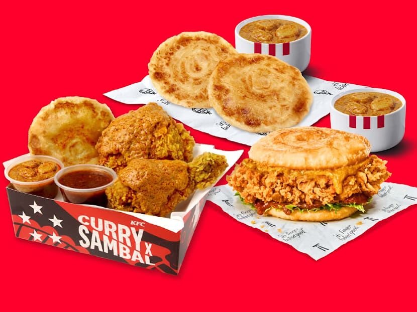 KFC Singapore launches prata Zinger burger, macaroni bowl with curry and sambal