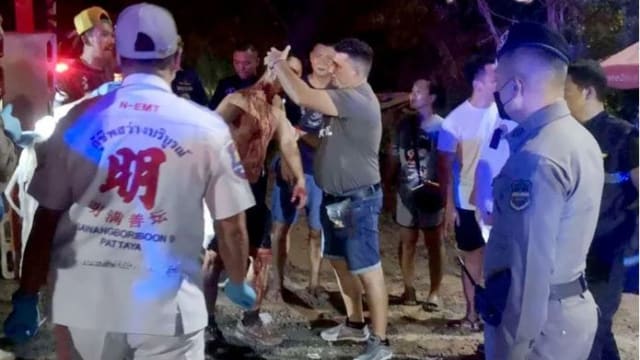 中国男子芭提雅自残 失血严重
