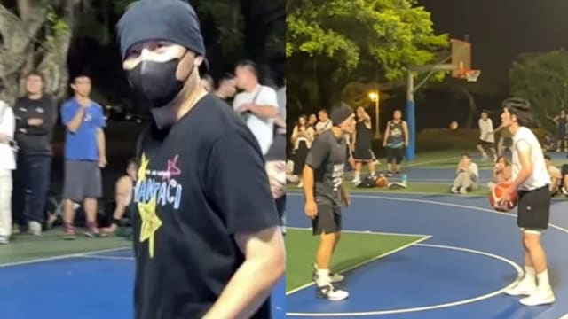 萧敬腾结束狮城行程　与周杰伦、黑人打球被围观