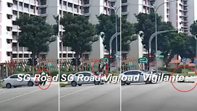 后港七旬老翁乱过马路遭撞飞 躺地举手求救