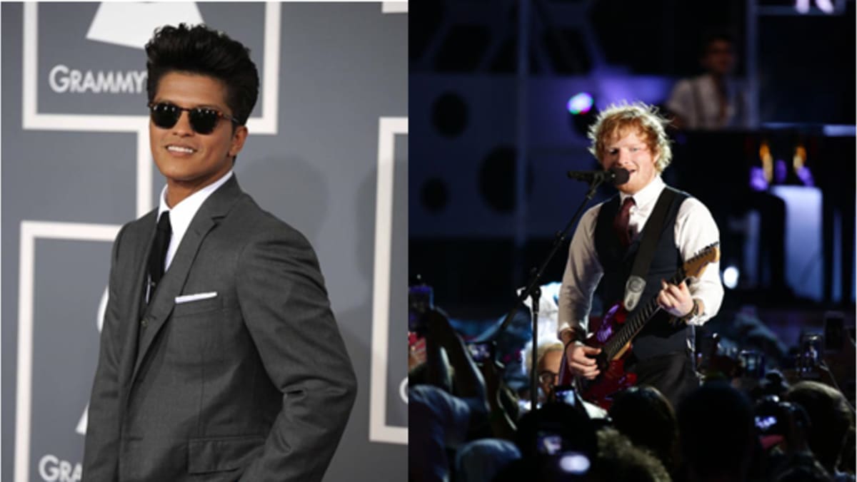 Ed Sheeran and Bruno Mars take the mickey out of Taylor