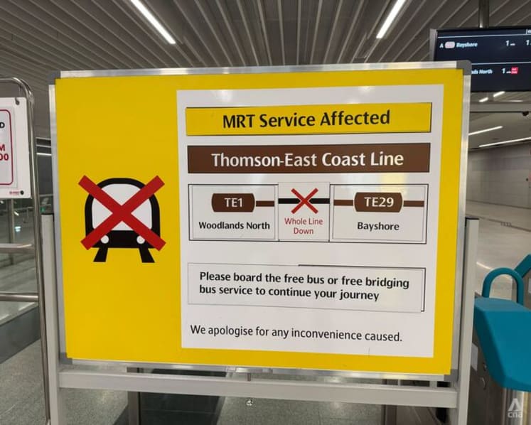 Signal fault causes two-hour disruption on Thomson-East Coast Line 