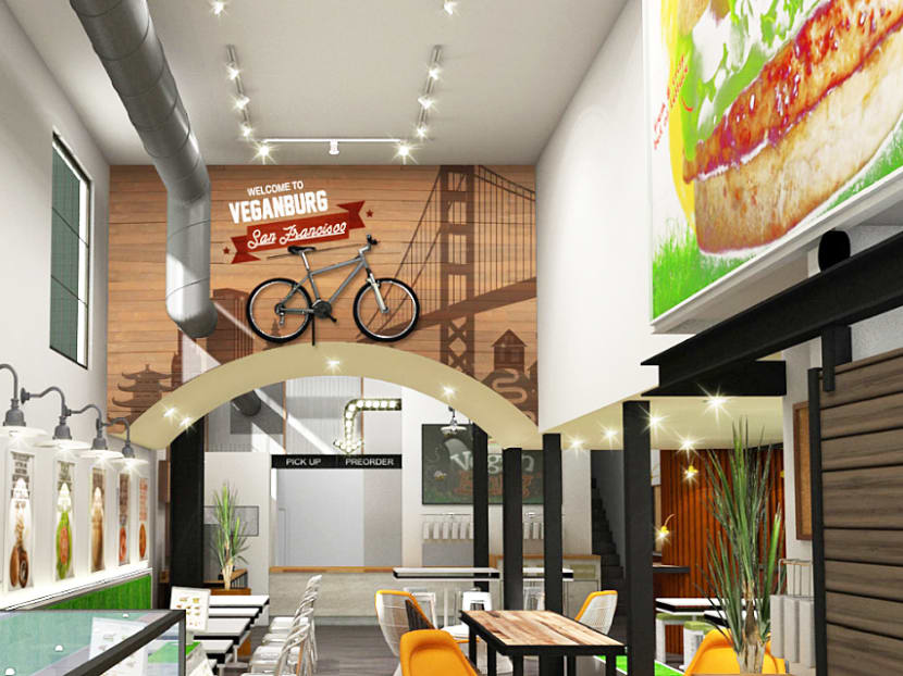 An artist's impression of the new VeganBurg store in San Francisco. Photo: VeganBurg.