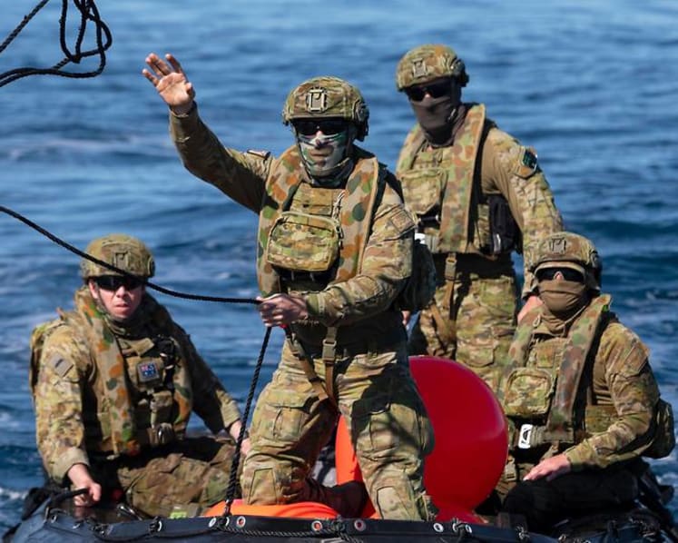 Australian navy ship tows unexploded bomb out to sea