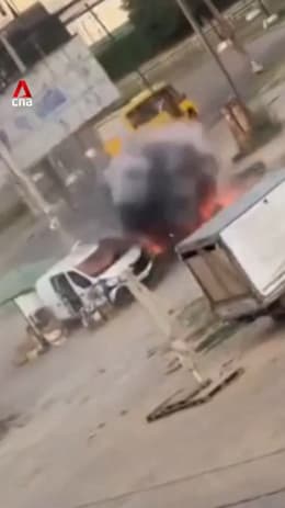 Drone chases man in Ukraine before exploding and injuring him