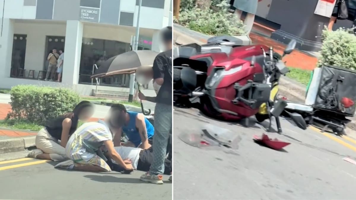 如切路遭轿车撞倒送餐员受伤送院- 8world