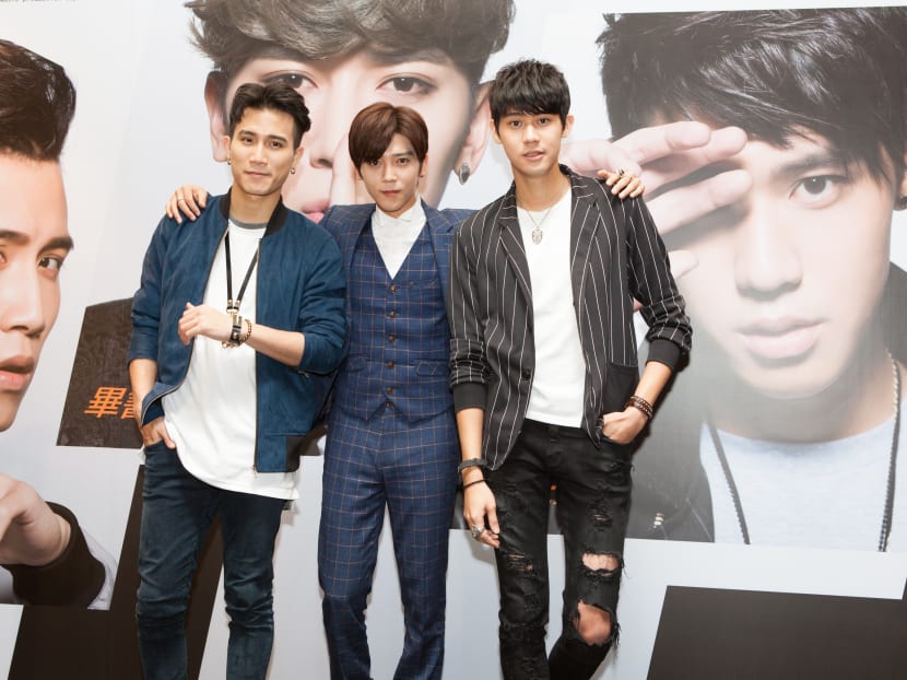 The Unstoppable trio - Bii, Ian Chen and Dino Lee - are in town to promote their album, Unstoppable 3-Epochal Times. Photo: Chua Hong Yin.