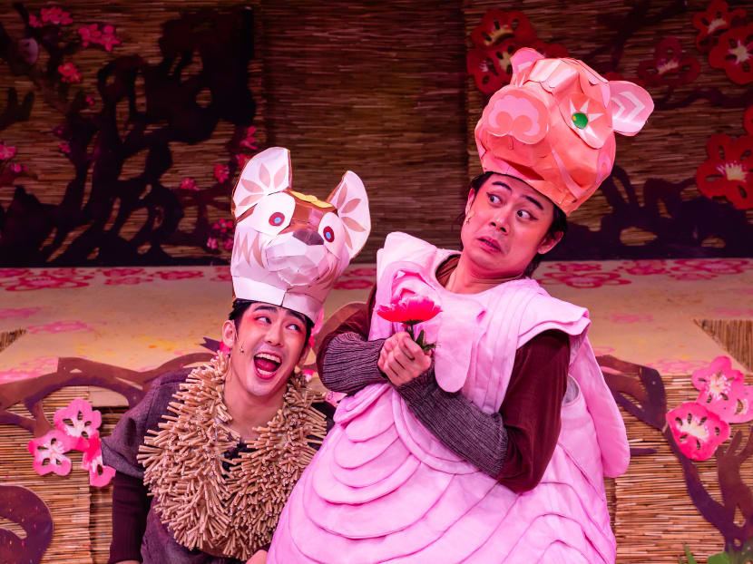 A production shot of Wild Rice's musical comedy The Amazing Celestial Race.