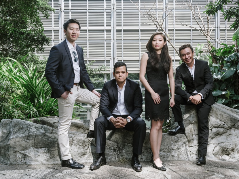 (From left) Mr Lionel Leong, Mr Raja Hamzah, Ms Rachel Lau and Mr John Ng Pangilinan. Photo: Bloomberg