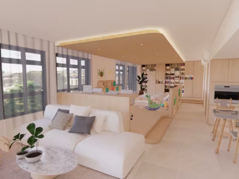 An artist's impression of a "white flat" layout, which gives home owners more flexibility to design spaces to suit their needs and preferences. An artist's impression of a "white flat" layout, which gives home owners more flexibility to design spaces to suit their needs and preferences.
