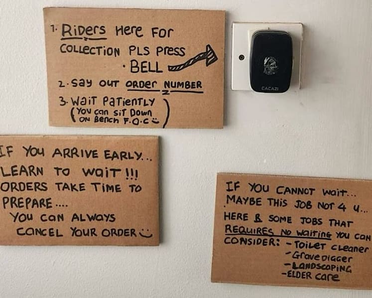 #trending: Home-based business slammed for ‘rude’ signs targeting delivery riders