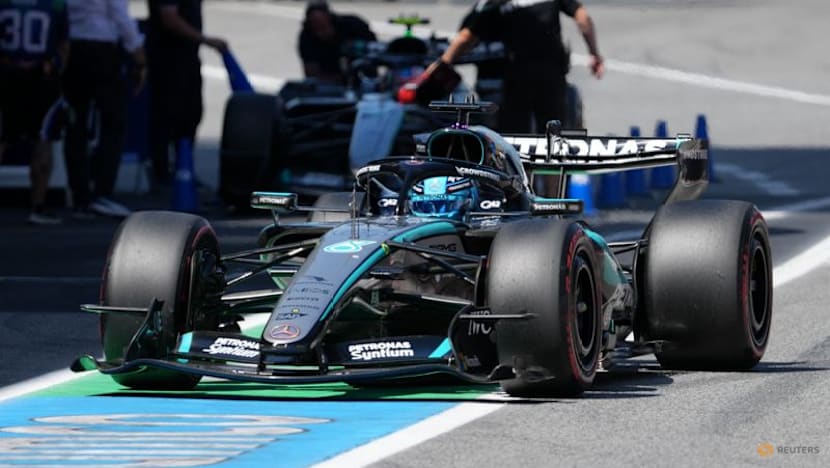 Russell takes Barcelona pole ahead of Hamilton, Leclerc crashes