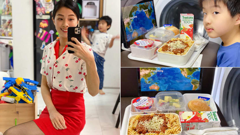Cathay Pacific-Inspired Mum Recreates Flying Experience At Home; Includes 'Window' Seat & Inflight Entertainment For Her Son Cathay Pacific-Inspired Mum Recreates Flying Experience At Home; Includes 'Window' Seat & Inflight Entertainment For Her Son