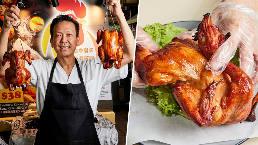 Super Juicy Taiwanese ‘Barrel’ Chicken Roasted With Sugarcane & Charcoal Found At Industrial Park Canteen