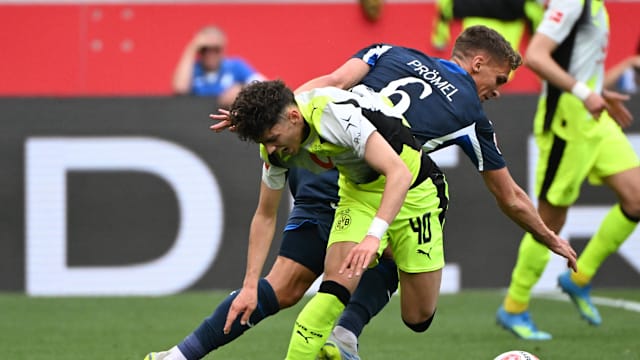 德甲：多特蒙德第30轮比赛1比2败霍芬海姆