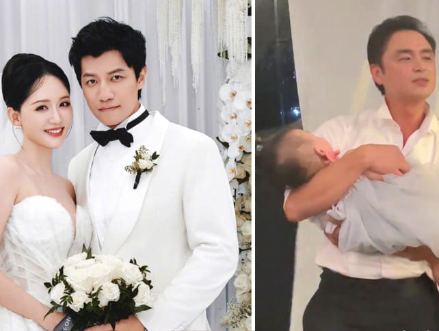 Ming Dao cradles sleeping daughter to serenade Joe Chen and her M’sian artist husband at their Langkawi wedding