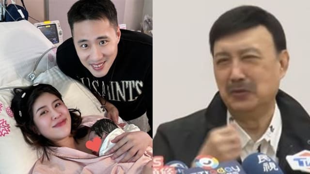 余天冲医院探金孙　余祥铨手抖剪女儿脐带    
