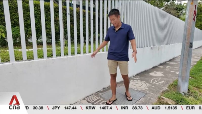 Budding artist uses power washer to create art on pavements in his Marine Parade neighbourhood