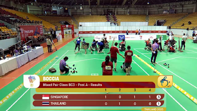 我国硬地滚球队选手在混合双人赛拿下金牌 