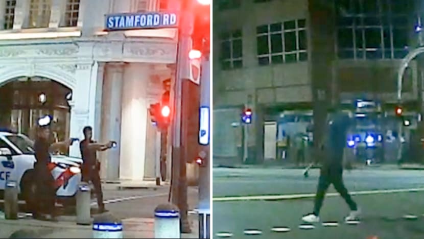 Man carrying axe along Stamford Road arrested, police investigations ongoing Man carrying axe along Stamford Road arrested, police investigations ongoing