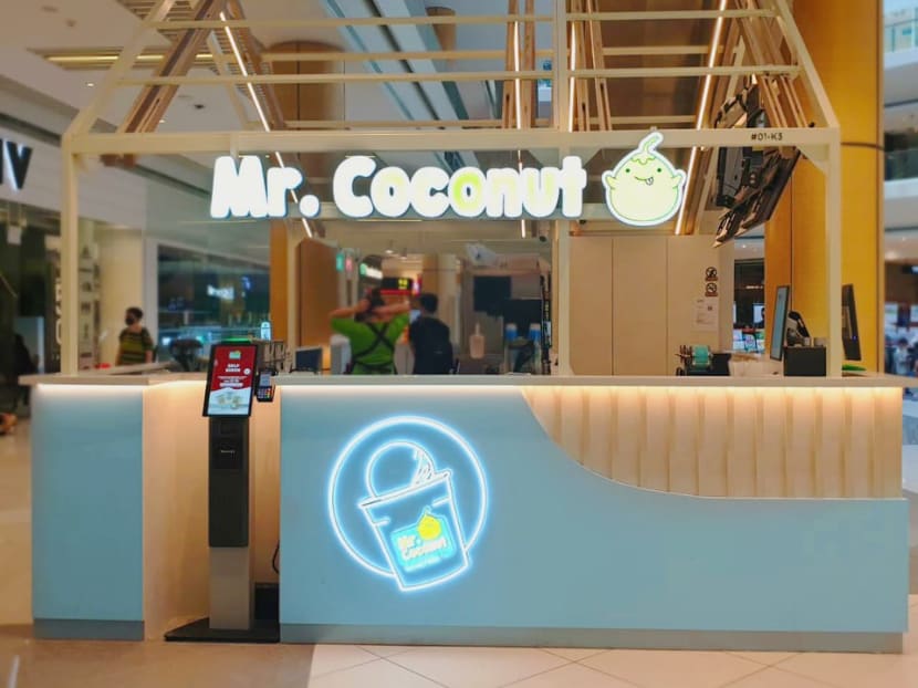 A view of a Mr Coconut outlet at Suntec City mall. A view of a Mr Coconut outlet at Suntec City mall.